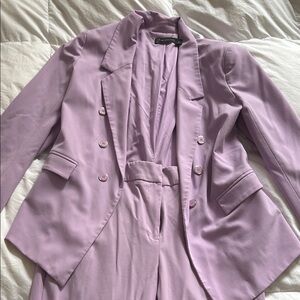 New York & Company Purple Blazer Tailored Suit Jacket